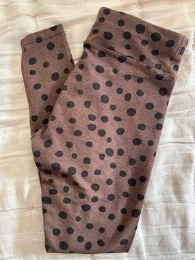 Pact Organic Leggings Brown Black Spot Small